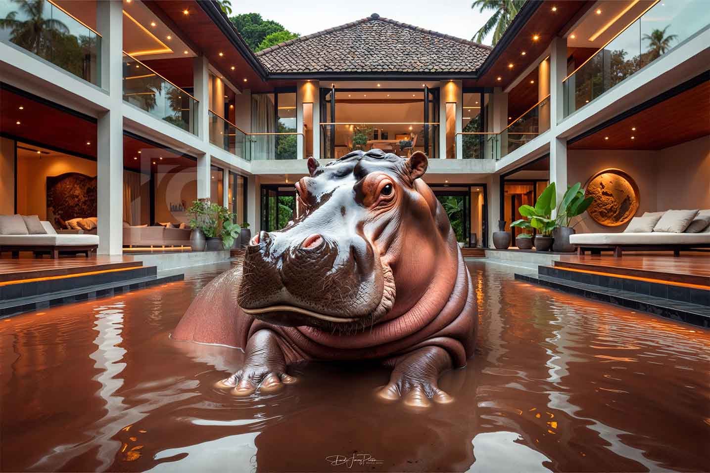 Hippopotamus in Luxury Hotel - DJPART SHOP