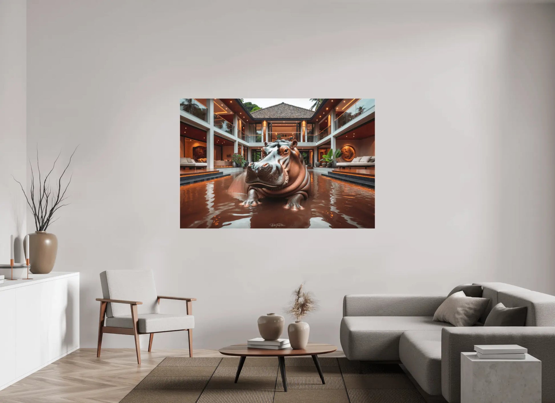 Hippopotamus in Luxury Hotel - DJPART SHOP