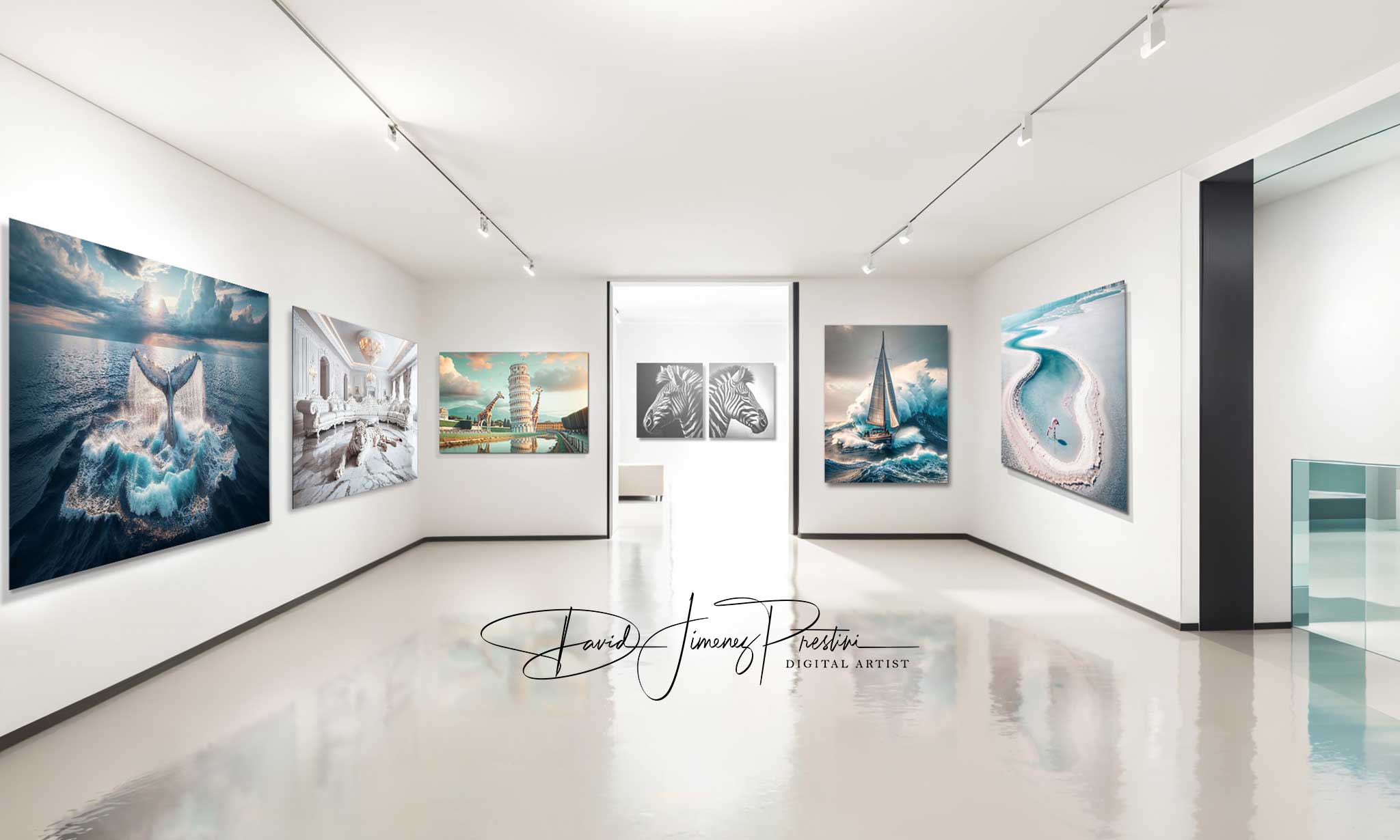 gallerie d'art avec les oeuvres art numerique ia signé david jimenez prestini