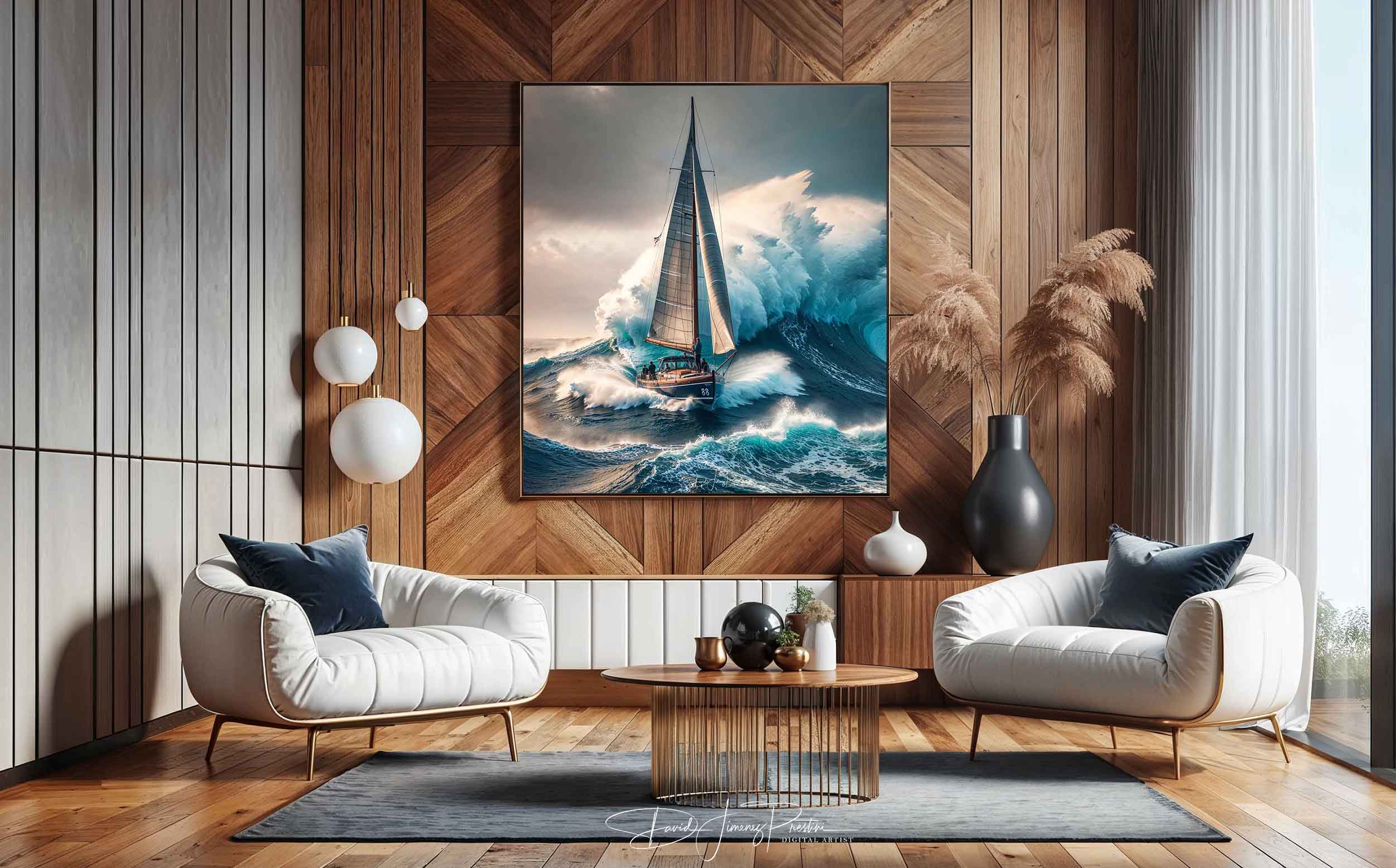 un decor design avec mu en bois